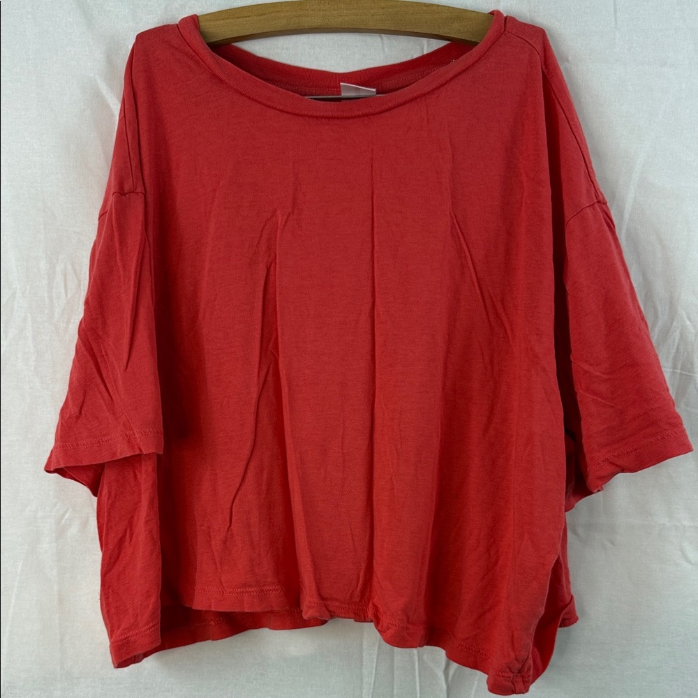 Abound Vibrant Bright Orange Short Sleeve Women's Top